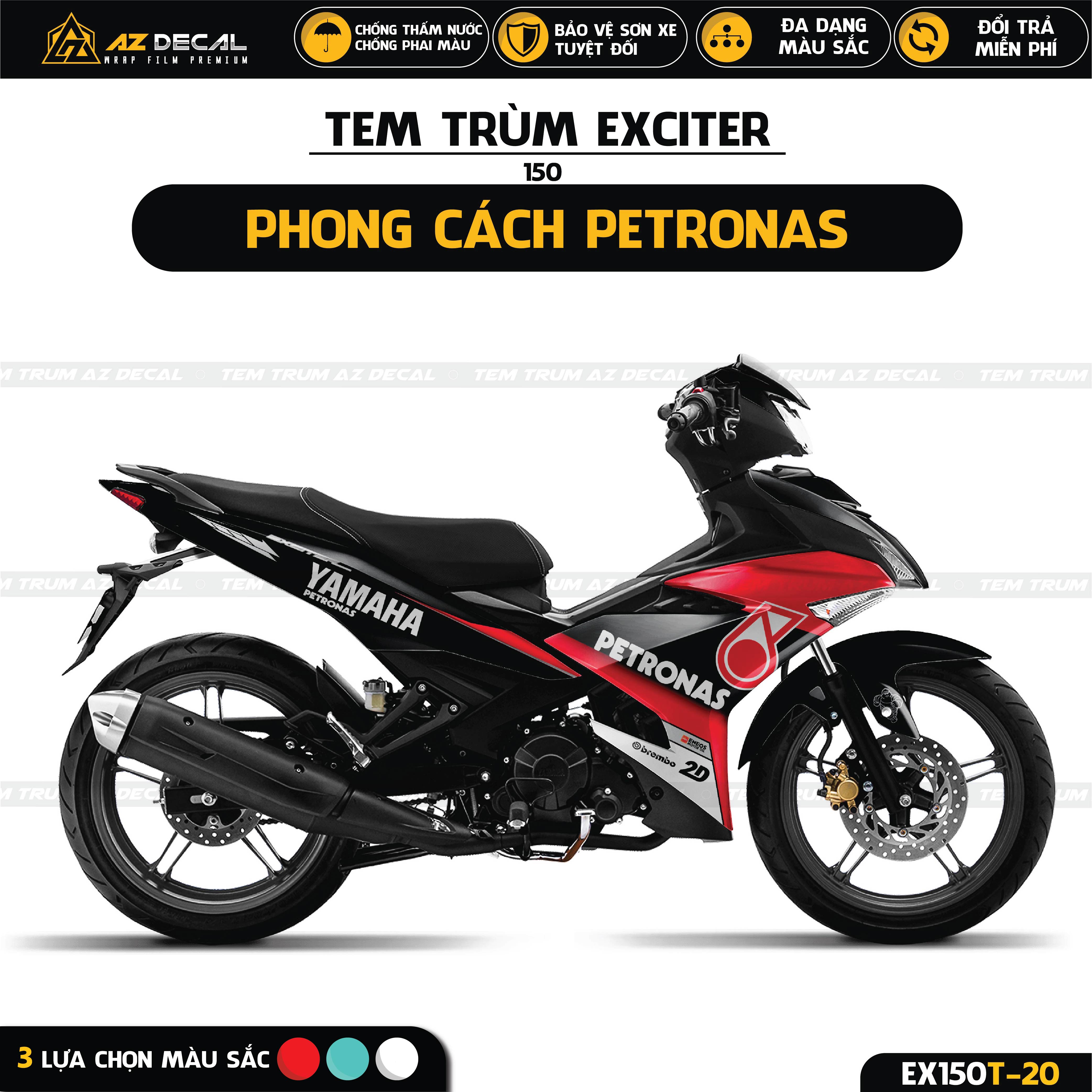 Tem rời Exciter 150 đen xám bạc siêu đẹp  Tem dán xe Exciter 150 shop TTX  mẫu mới mã  EX150A0100  Shopee Việt Nam